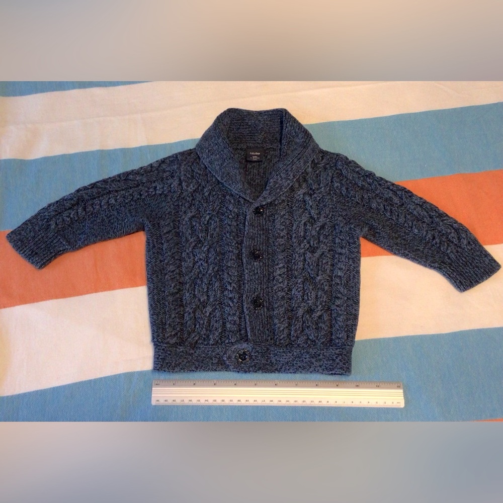 Dark blue sweater.